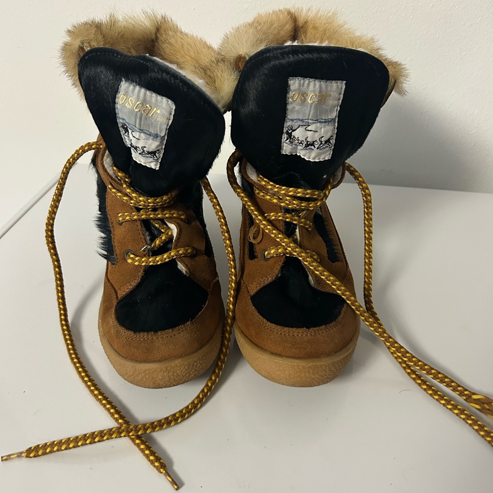 Oscar Sport ELISA Italy suede goat fur calf-hair fringe boots 39 (US 8)